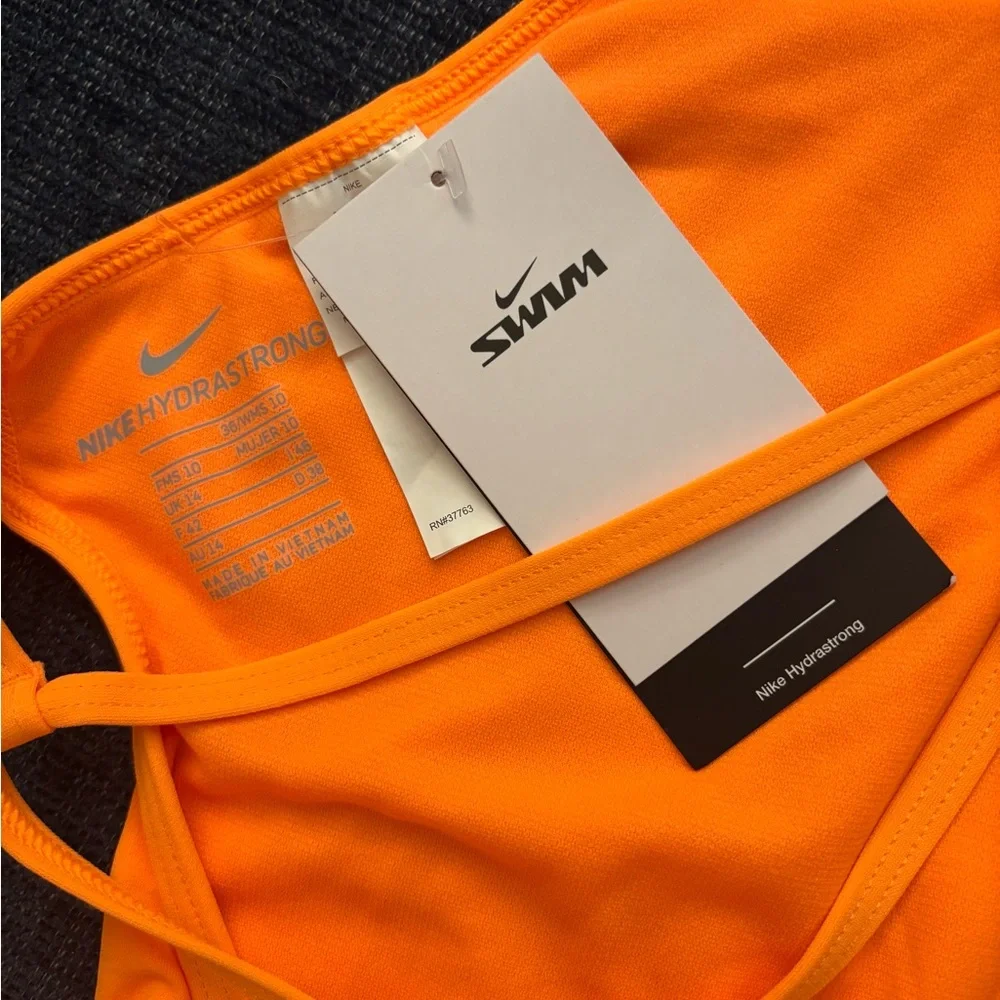 Nike hydrastrong tie back Orange One-Piece Swimsuit -flawed-